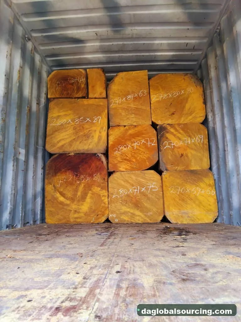 Bilinga squared from Congo — goods a Vietnam buyer wants
