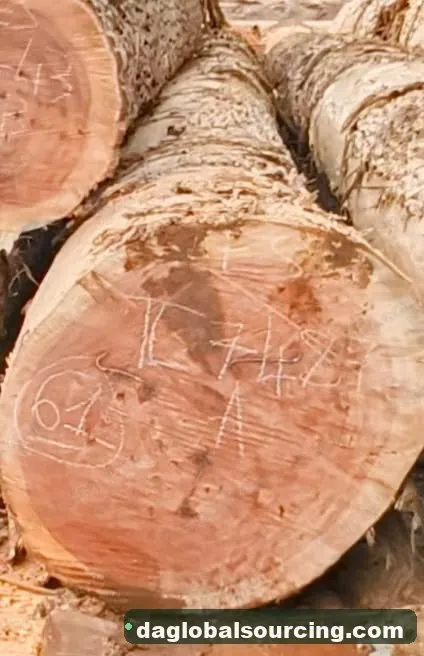 Essia logs from Congo — goods a Vietnam buyer wants