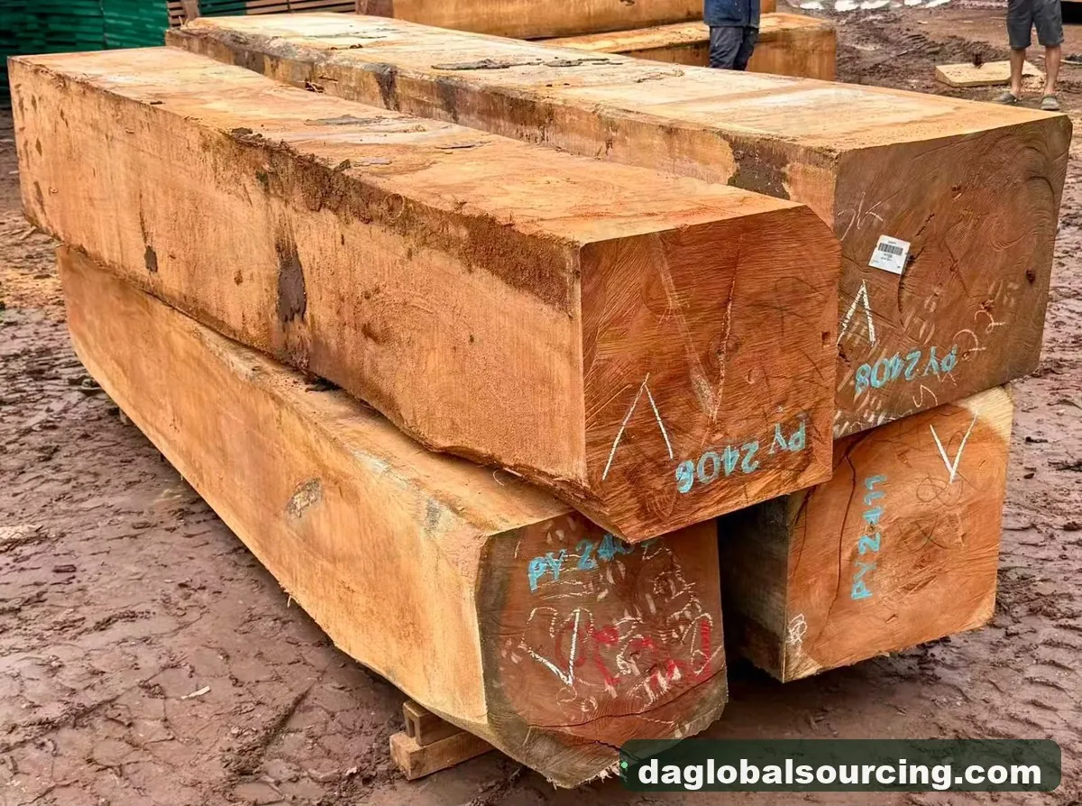 Doussie (Afzelia) squared from Cameroon — goods a Vietnam buyer wants