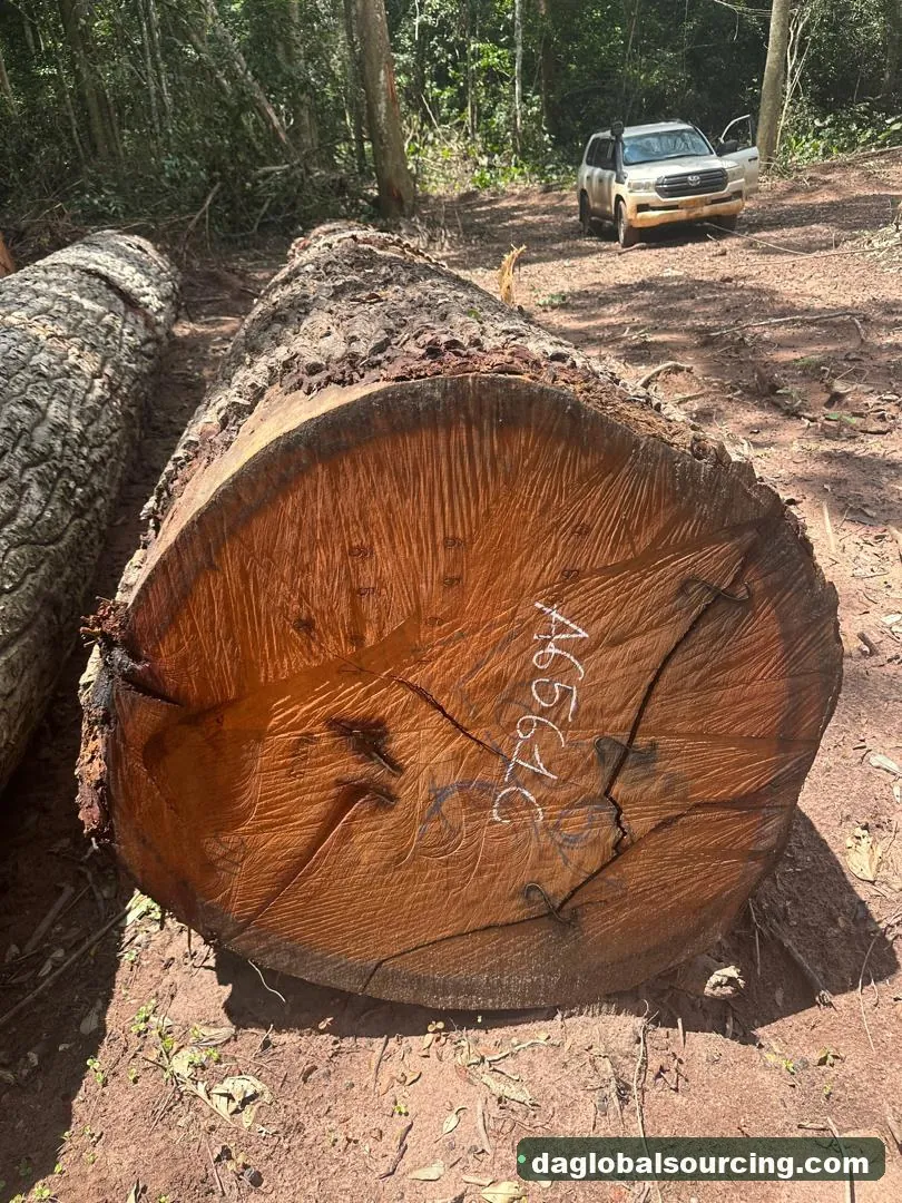 Mukulungu logs from Cameroon — goods a Vietnam buyer wants