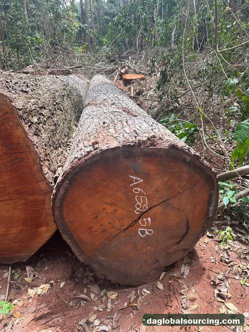 Mukulungu logs from Congo — goods a Vietnam buyer wants