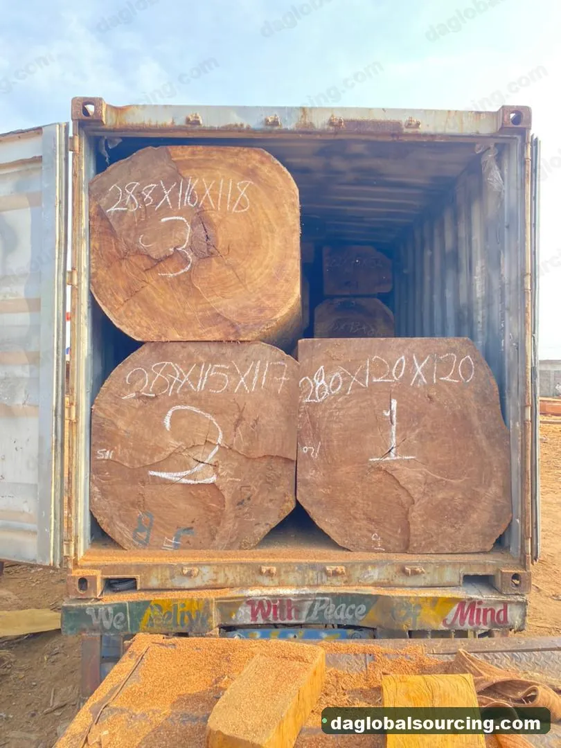 Iroko logs from Congo — goods a Vietnam buyer wants