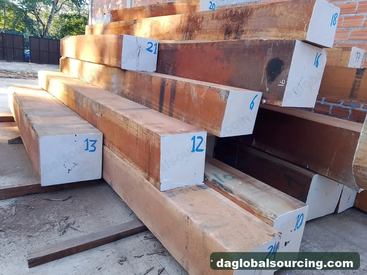 Jatoba squared from Peru — goods a Vietnam buyer wants