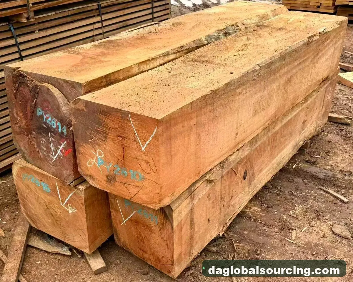 Doussie (Afzelia) squared from Central African Republic — goods a Vietnam buyer wants