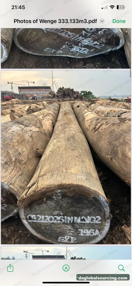Wenge logs from Congo — goods a Vietnam buyer wants