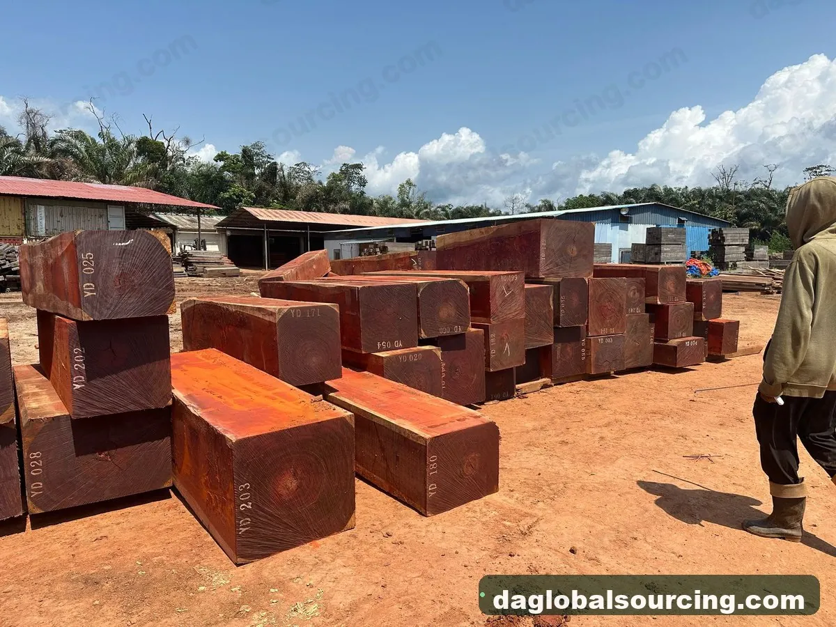 Padouk squared from Cameroon — goods a Vietnam buyer wants