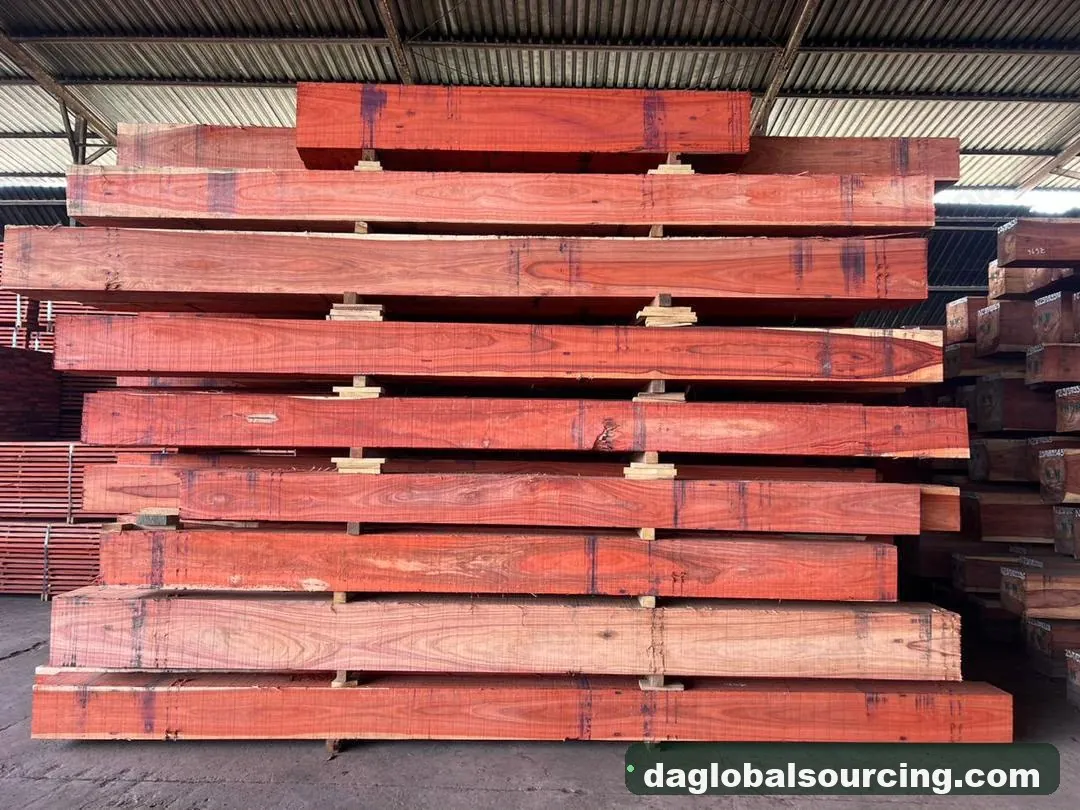 Padouk squared from Central African Republic — goods a Vietnam buyer wants