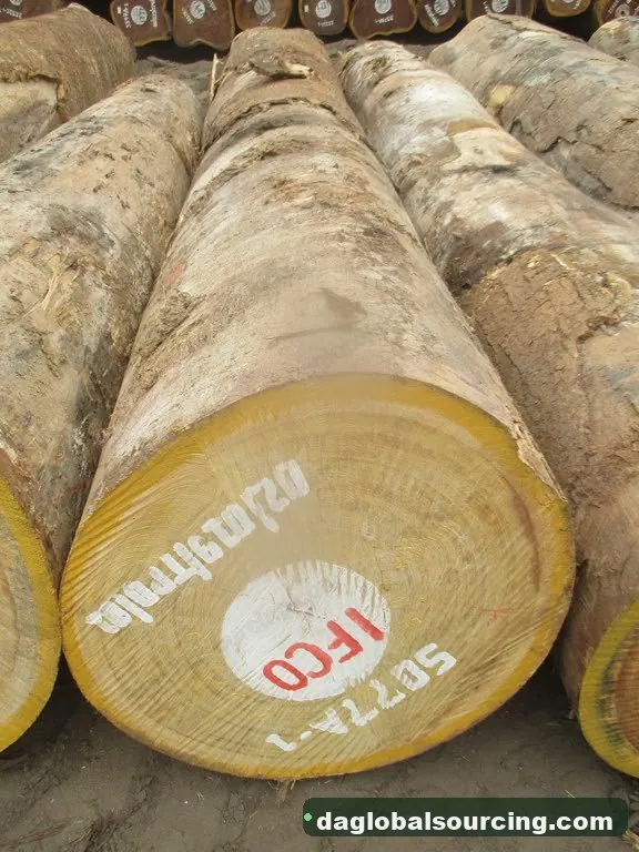 Bilinga logs from Cameroon — goods a Vietnam buyer wants