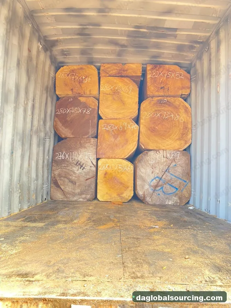 Iroko squared from Cameroon — goods a Vietnam buyer wants