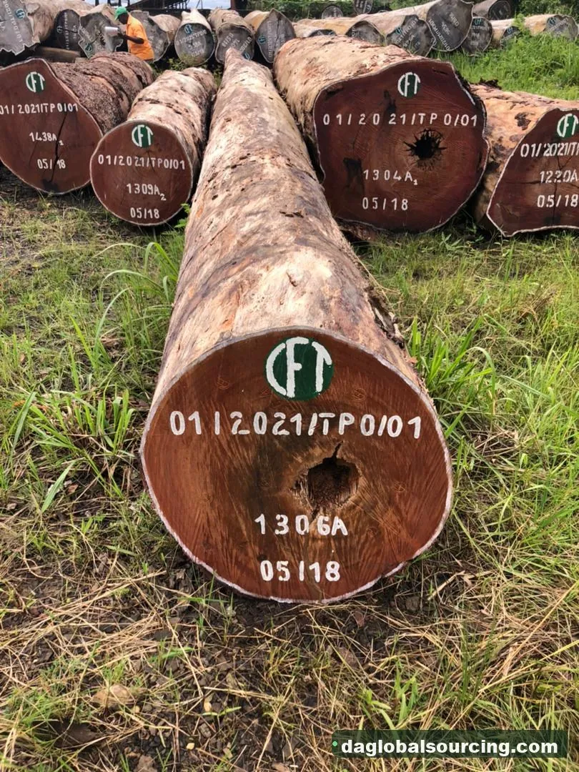 Tali (Ironwood) logs from Congo — goods a Vietnam buyer wants