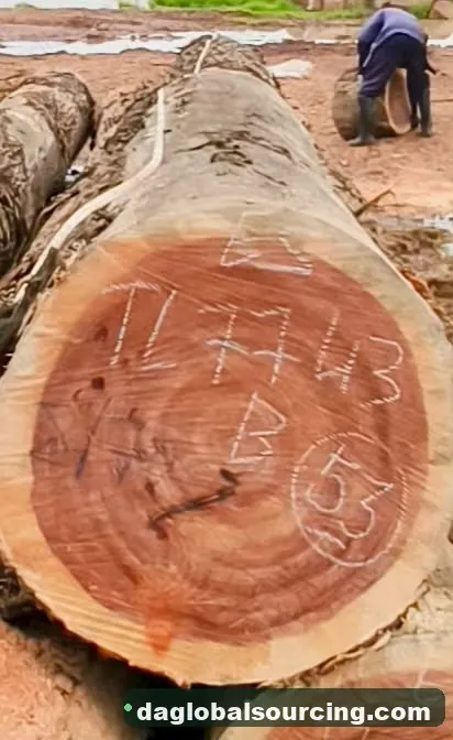 Essia logs from Cameroon — goods a Vietnam buyer wants