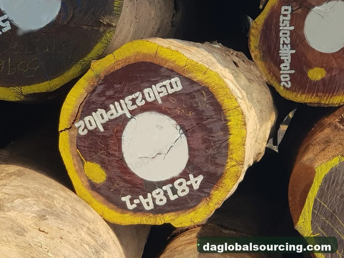 Padouk logs from Congo — goods a Vietnam buyer wants