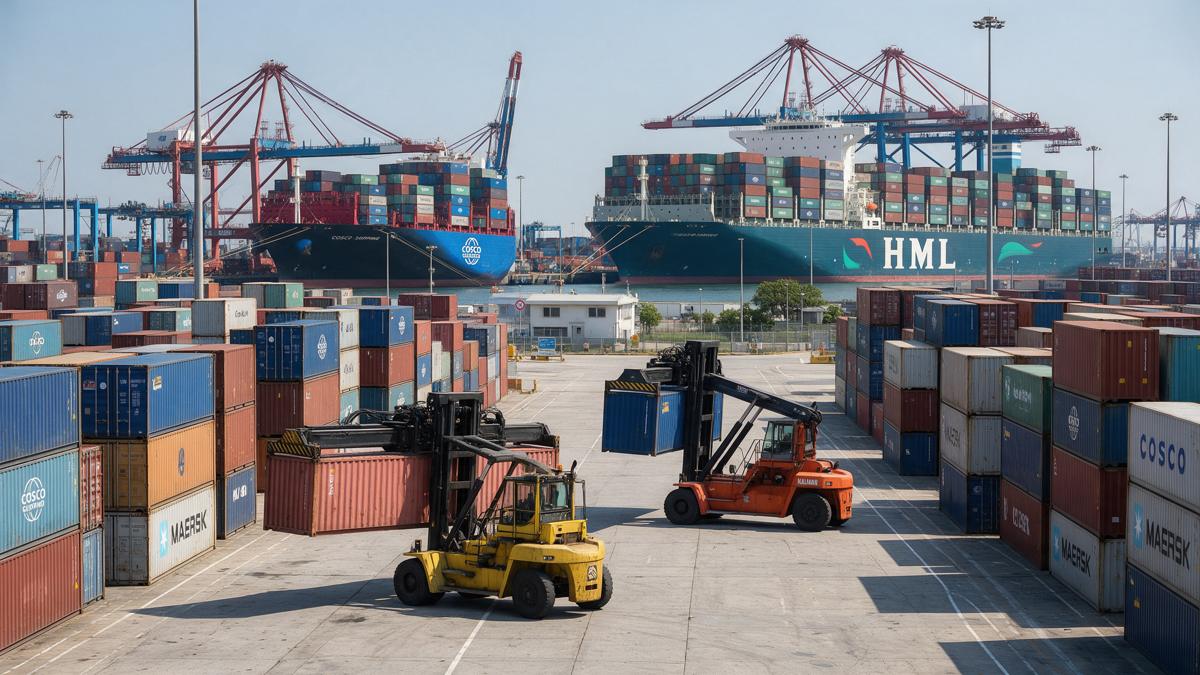 Cảng container và khu làm thủ tục xuất nhập khẩu (ảnh minh họa)